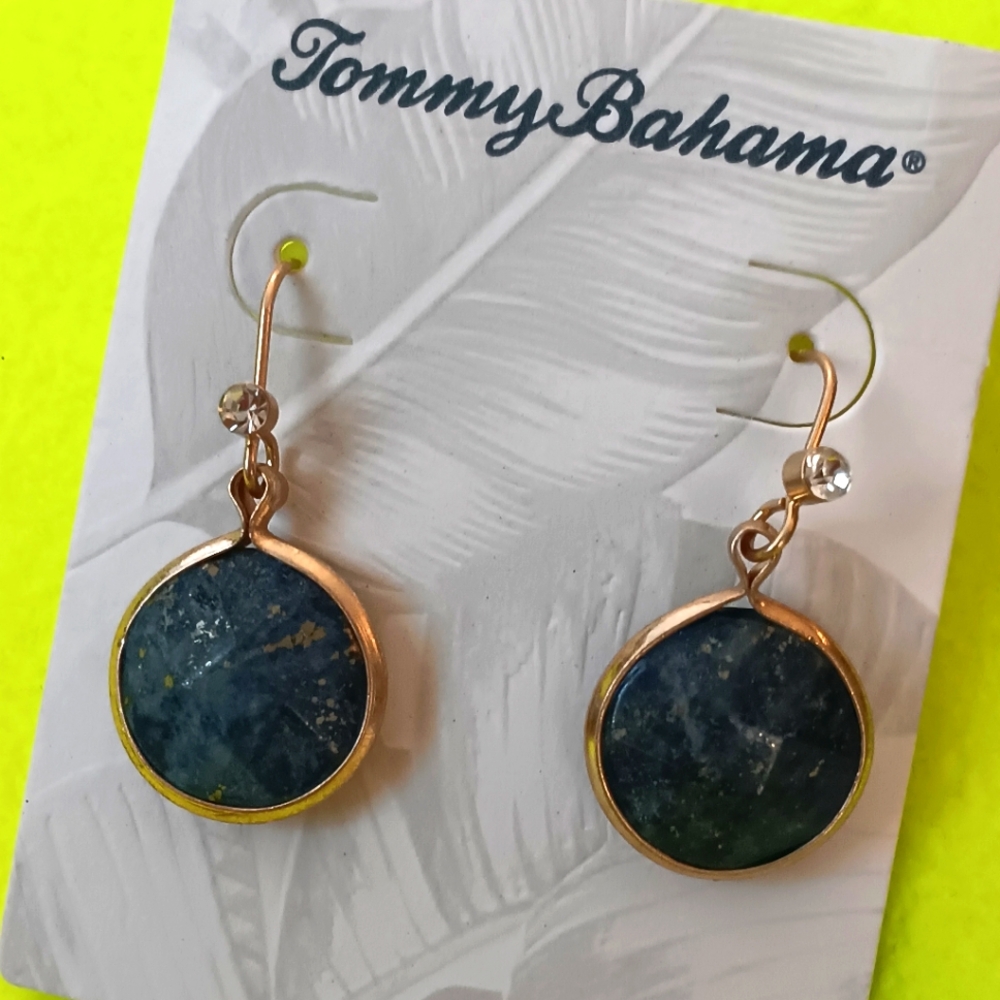 Tommy Bahama Gold and Blue Earrings Lapis